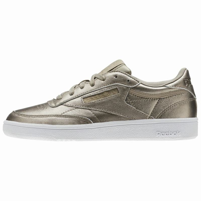 Reebok Club C 85 Melted Metals Tenisky Damske - Zlate/Siva Zlate/Biele GZ6055MJ